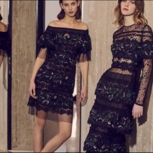 NEW NWT Costarellos Dress Edine Sequin Tulle Off Shoulder